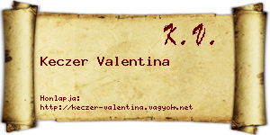 Keczer Valentina névjegykártya